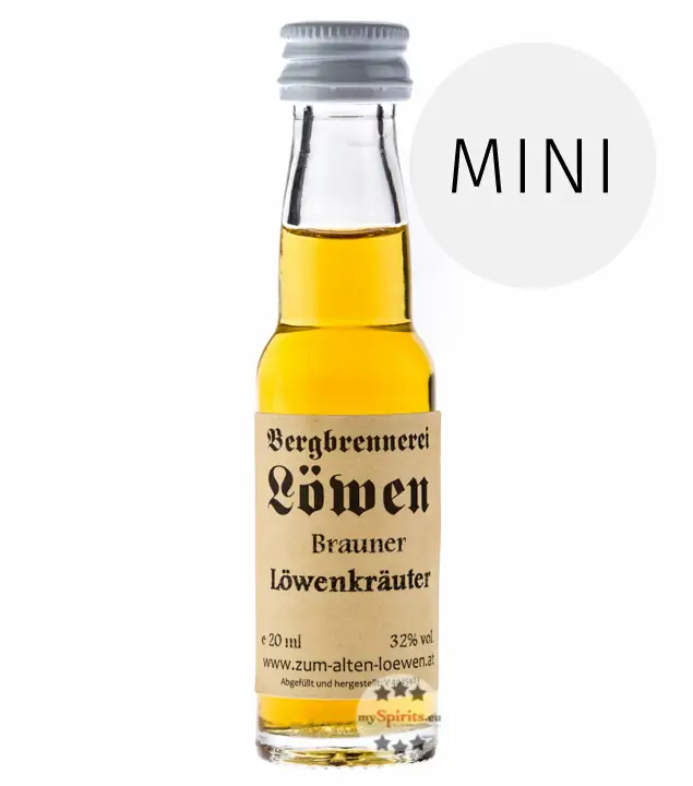 Löwen: Brauner Löwen Kräuter / 32% Vol. / 0,02 Liter - Flasche