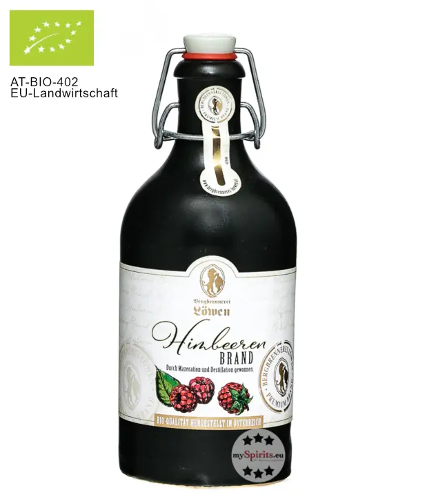 Löwen Himbeer Schnaps Bio / 40 % vol / 0,5 Liter-Flasche