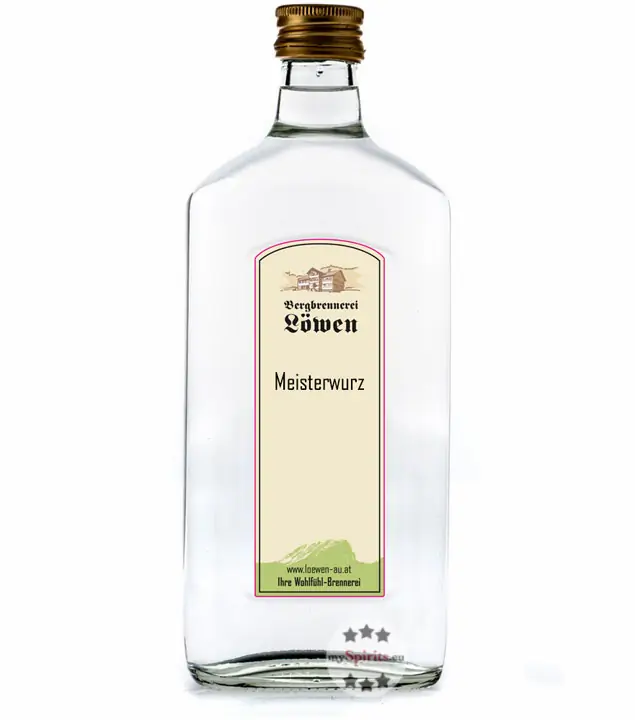 Löwen: Meisterwurz Kräuterschnaps / 42% Vol. / 0,5 Liter - Flasche