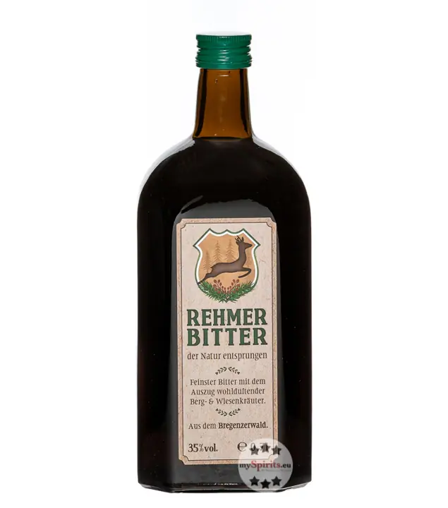 Bergbrennerei Löwen: Rehmer Bitter Kräuterlikör / 35 % Vol. / 0,7 Liter-Flasche