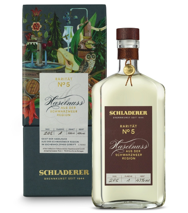 Schladerer Rarität No. 5 Haselnuss Geist / 43 % vol / 0,5 Liter-Flasche in Geschenkkarton