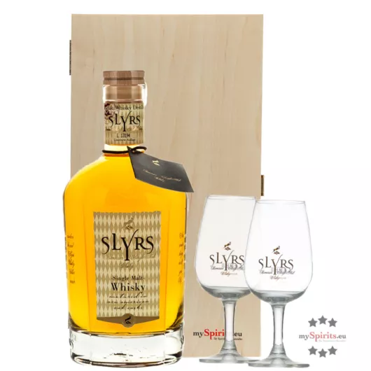Slyrs Whisky Geschenk-Set 0,7 Liter & 2x Glas | Whisky