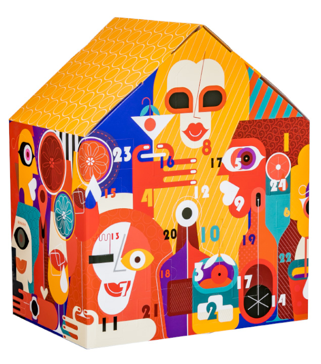 mySpirits Adventskalender Spirituosen Vielfalt ART EDITION / 16-52 % vol / 24 x 0,02 l mit Glas